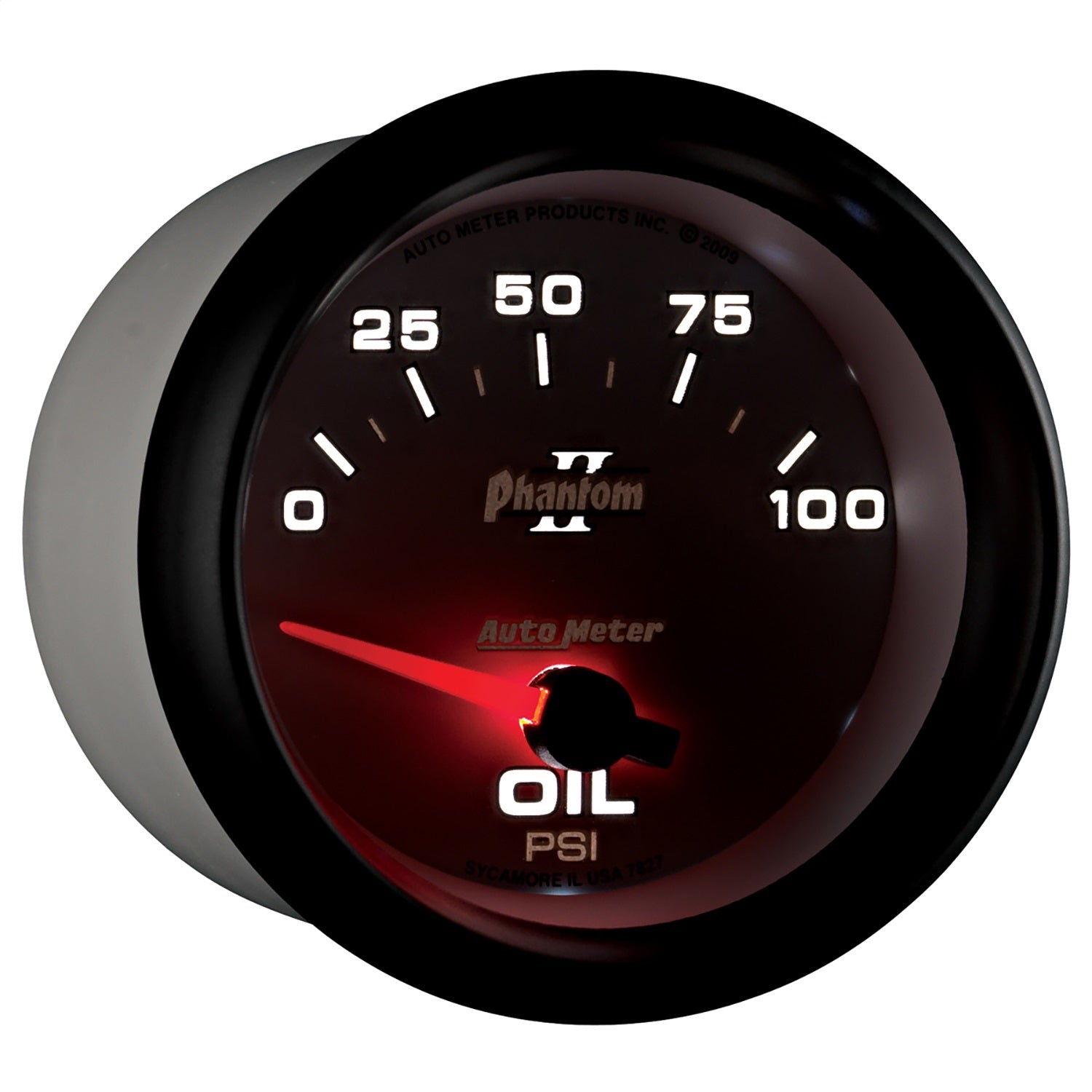 2-5/8" OIL PRESSURE, 0-100 PSI, PHANTOM II