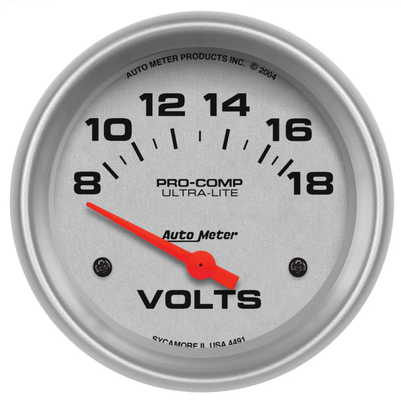 2-5/8" VOLTMETER, 8-18V, ULTRA-LITE