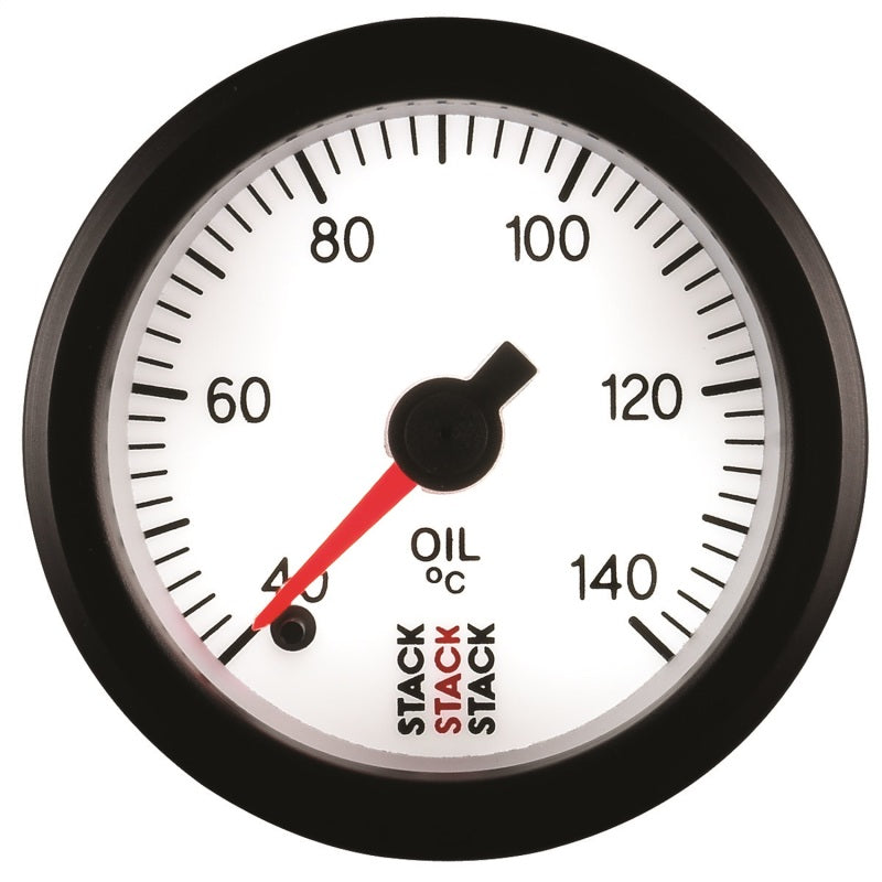 OIL TEMP, PRO STEPPER MOTOR, 52MM, WHT, 40-140 °C, 1/8" NPTF MALE
