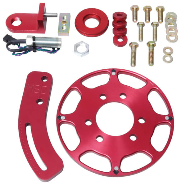 MSD 8610 Crank Trigger Wheel Kit, Flying Magnet - SB Chevy 7" - Red