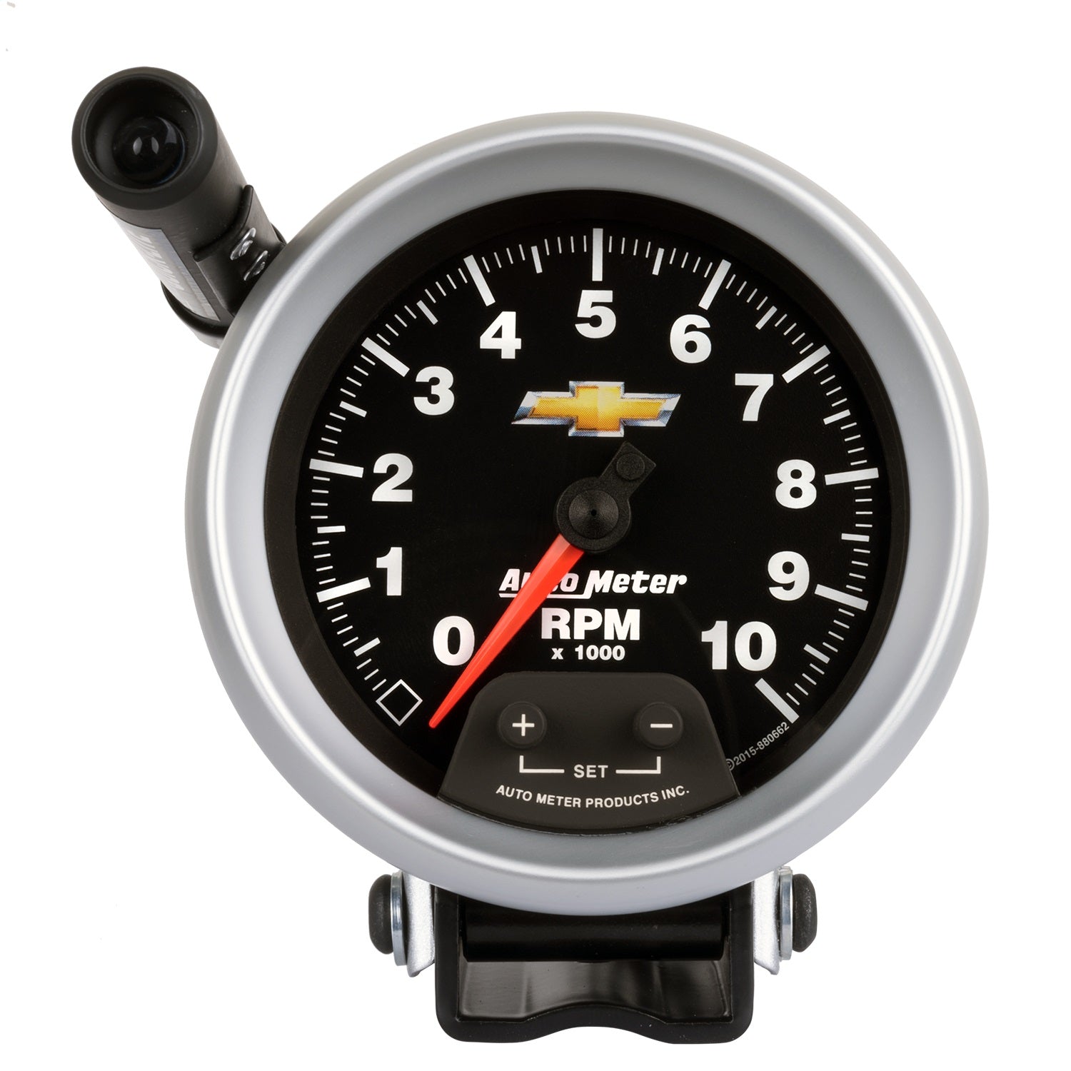 3-3/4" PEDESTAL TACHOMETER, 0-10,000 RPM, CHEVY GOLD BOWTIE