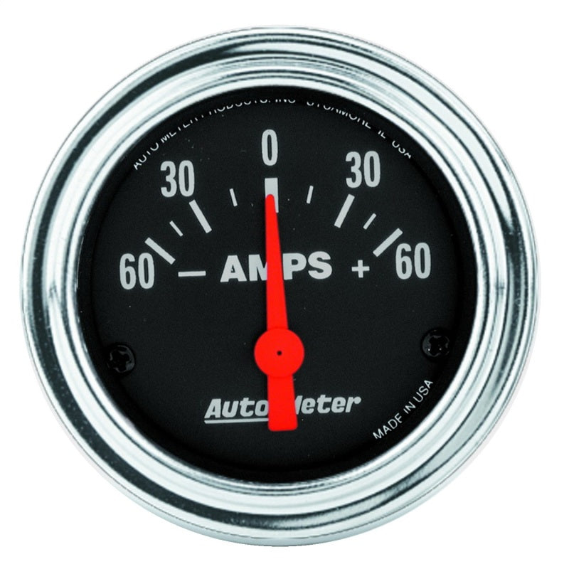 2-1/16" AMMETER, 60-0-60 AMPS, TRADITIONAL CHROME