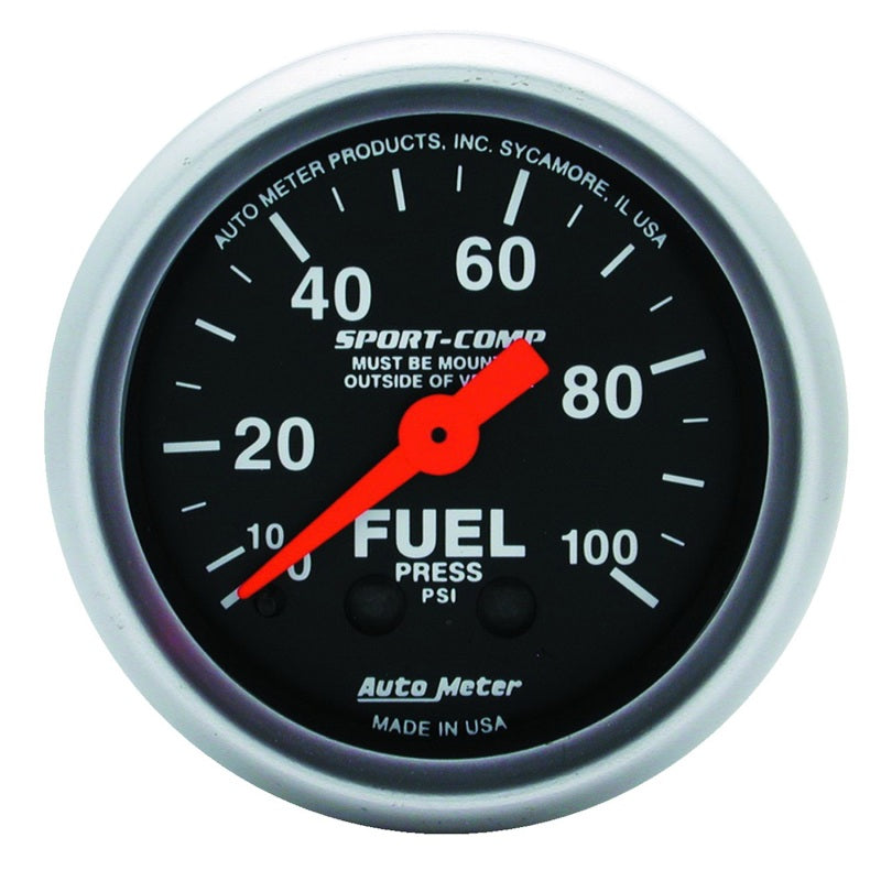 2-1/16" FUEL PRESSURE, 0-100 PSI, SPORT-COMP