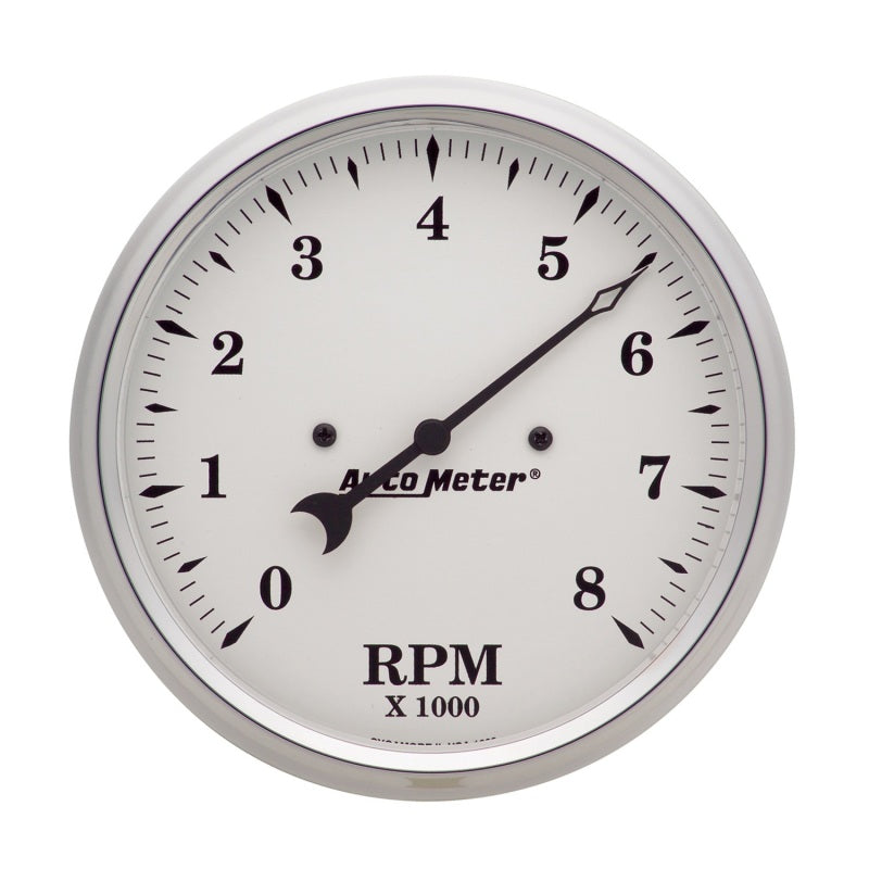 5" IN-DASH TACHOMETER, 0-8,000 RPM, OLD-TYME WHITE