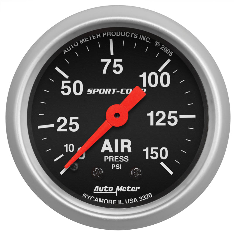 2-1/16" AIR PRESSURE, 0-150 PSI, SPORT-COMP