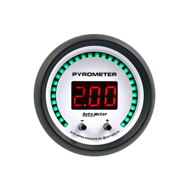 2-1/16" TWO CHANNEL PYROMETER (EGT), 0-2,000 ºF (0-1,100 ºC), PHANTOM ELITE DIGITAL