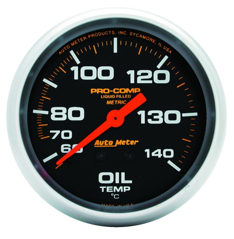 2-5/8" OIL TEMPERATURE, 140-280 °F, LIQUID FILLED, PRO-COMP