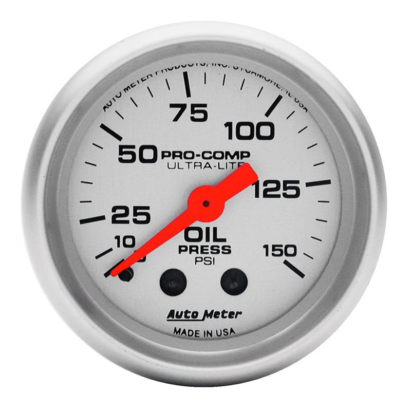 2-1/16" OIL PRESSURE, 0-150 PSI, ULTRA-LITE