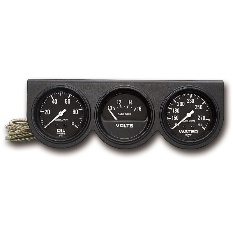 GAUGE CONSOLE, OILP/WTMP/VOLT, 2-5/8", 100 PSI/280 °F/16V, BLK DIAL, BLK BZL, AG