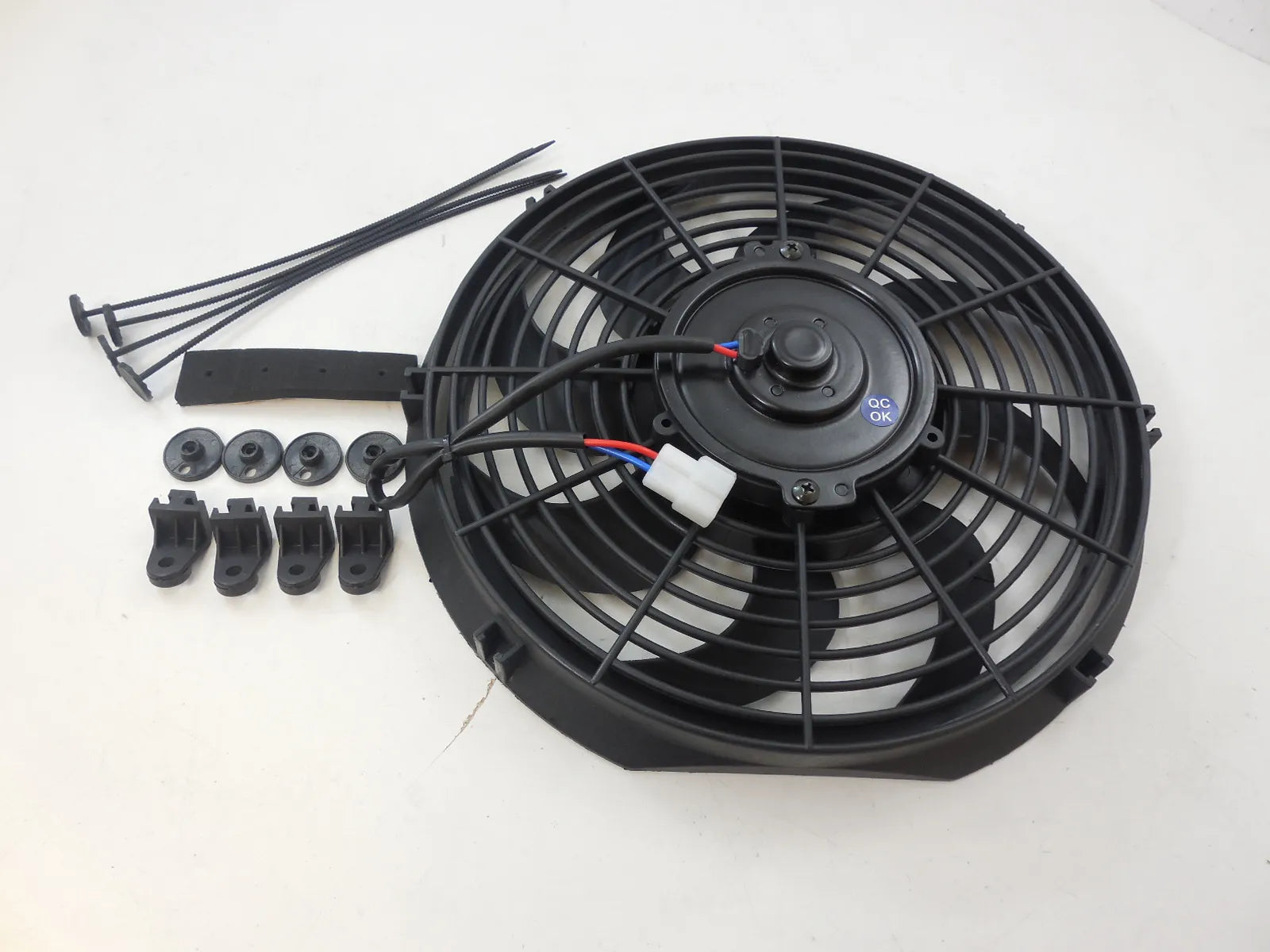 RPC R1012 Universal Curved Blade 12V Electric Cooling Fan, 12" Dia.