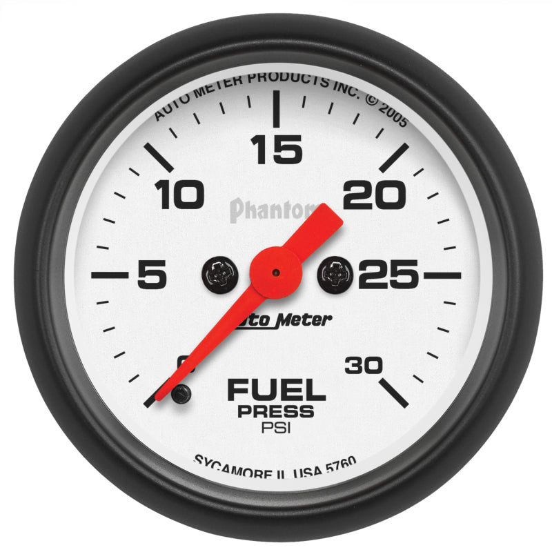 2-1/16" FUEL PRESSURE, 0-30 PSI, PHANTOM