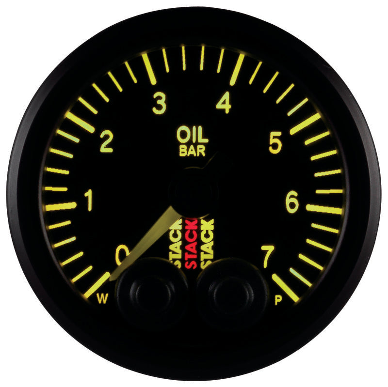 OIL PRESS, PRO-CONTROL, 52MM, BLK, 0-7 BAR, M10 MALE