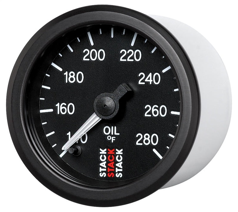 OIL TEMP, PRO STEPPER MOTOR, 52MM, BLK, 140-280 °F, 1/8" NPTF MALE
