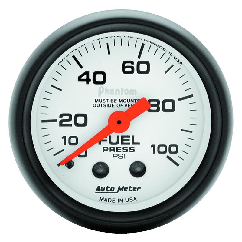 2-1/16" FUEL PRESSURE, 0-100 PSI, PHANTOM