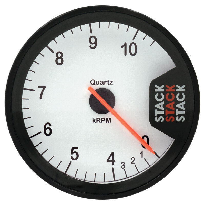 TACHOMETER, CLUBMAN, 80MM, WHITE, 0-10K RPM