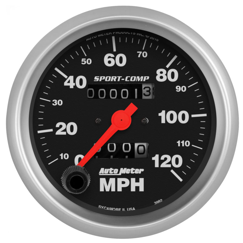 3-3/8" SPEEDOMETER, 0-120 MPH, SPORT-COMP
