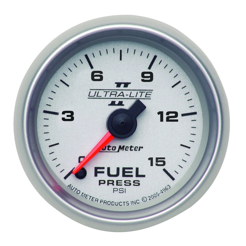 2-1/16" FUEL PRESSURE, 0-15 PSI, ULTRA-LITE II