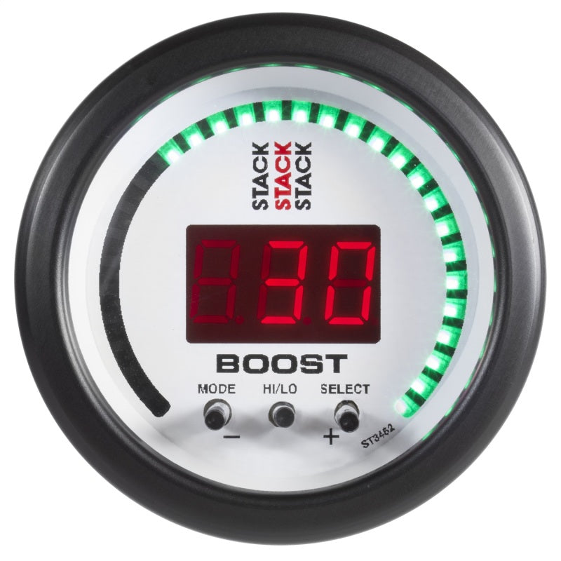 52MM BOOST CONTROLLER, -1 TO +2 BAR (-30INHG TO +30 PSI), STACK WHT