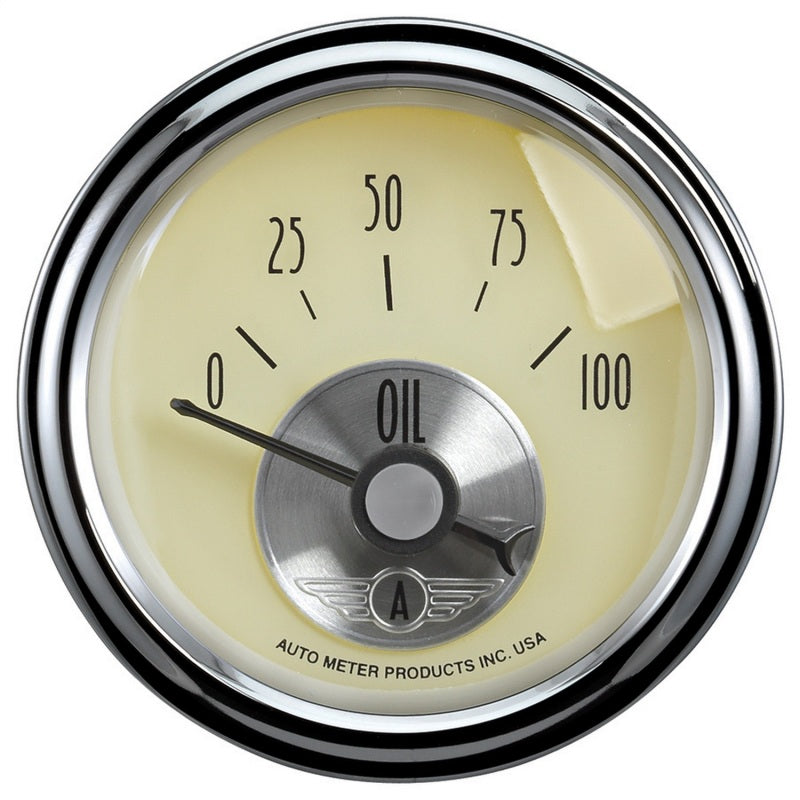 2-1/16" OIL PRESSURE, 0-100 PSI, PRESTIGE ANTIQUE IVORY
