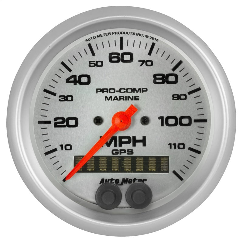 3-3/8" GPS SPEEDOMETER, 0-120 MPH, MARINE SILVER ULTRA-LITE