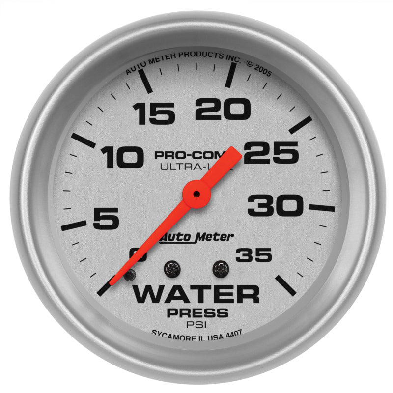 2-5/8" WATER PRESSURE, 0-35 PSI, ULTRA-LITE