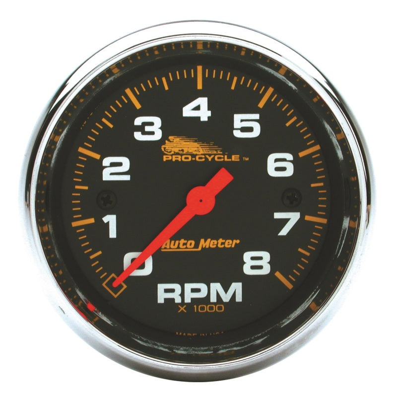 2-5/8" TACHOMETER, 0-8,000 RPM, BLACK, PRO-CYCLE