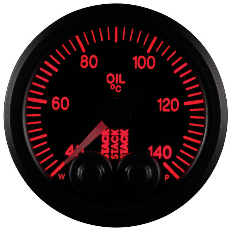 OIL TEMP, PRO-CONTROL, 52MM, BLK, 40-140 °C, 1/8" NPTF MALE