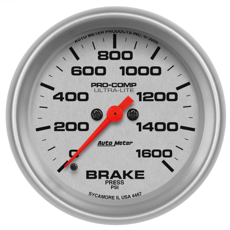 2-5/8" BRAKE PRESSURE, 0-1600 PSI, ULTRA-LITE