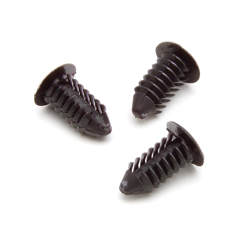 RATCHET FASTENERS, 100 PCS., BLACK, FOR GAUGE POD / PILLAR INSTALLATION