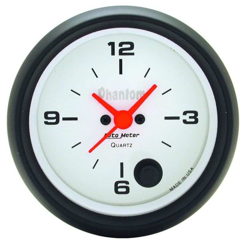 2-5/8" CLOCK, 12 HOUR, PHANTOM