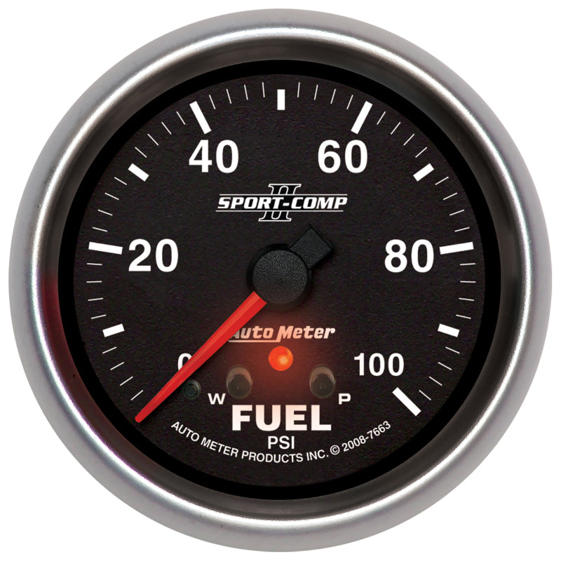 2-5/8" FUEL PRESSURE, 0-100 PSI, SPORT-COMP II