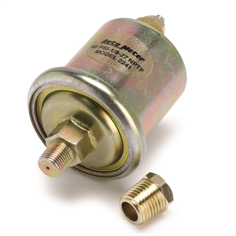 SENSOR, OIL PRESSURE, 0-80PSI, 1/8" NPT MALE, FOR SHORT SWEEP ELEC.