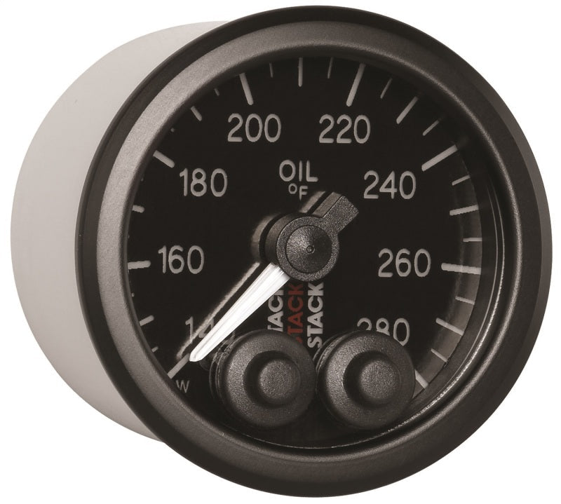 OIL TEMP, PRO-CONTROL, 52MM, BLK, 140-280 °F, 1/8" NPTF MALE