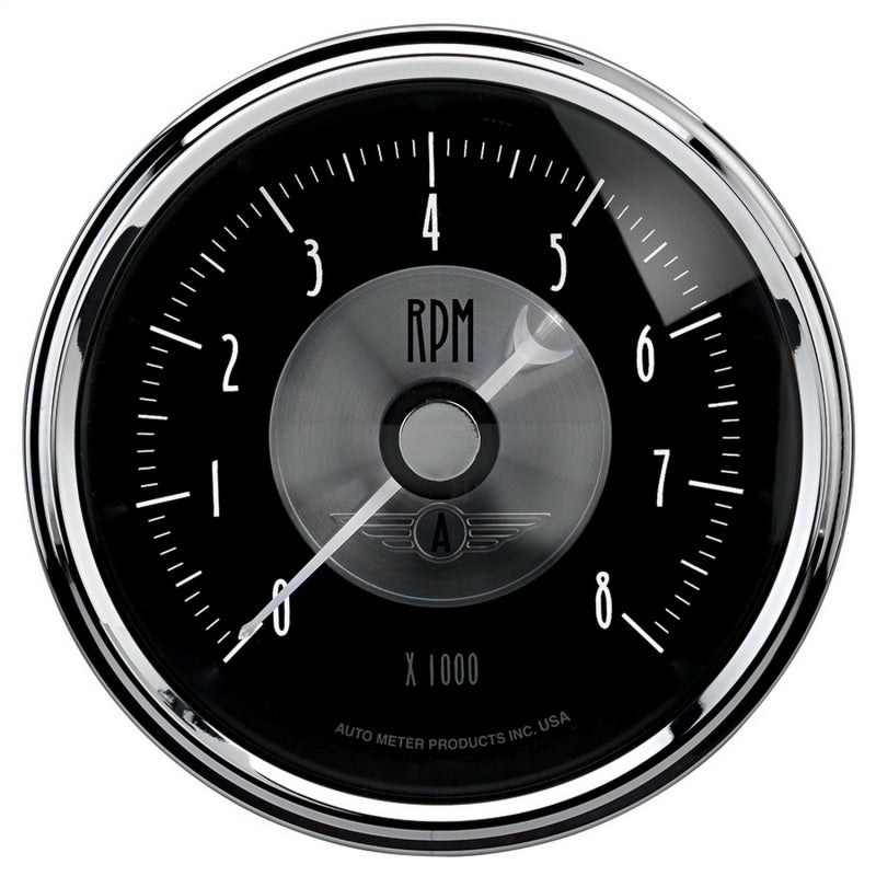 3-3/8" IN-DASH TACHOMETER, 0-8,000 RPM, PRESTIGE BLACK DIAMOND