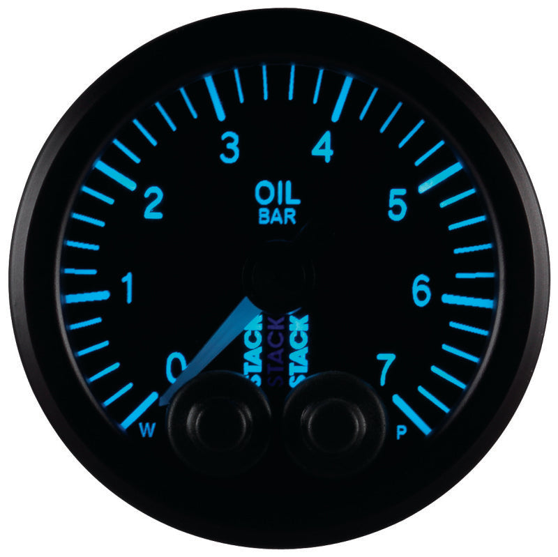 OIL PRESS, PRO-CONTROL, 52MM, BLK, 0-7 BAR, M10 MALE
