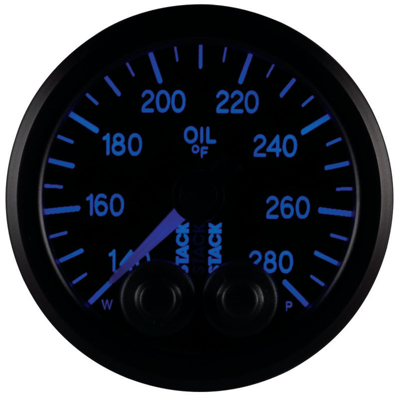 OIL TEMP, PRO-CONTROL, 52MM, BLK, 140-280 °F, 1/8" NPTF MALE