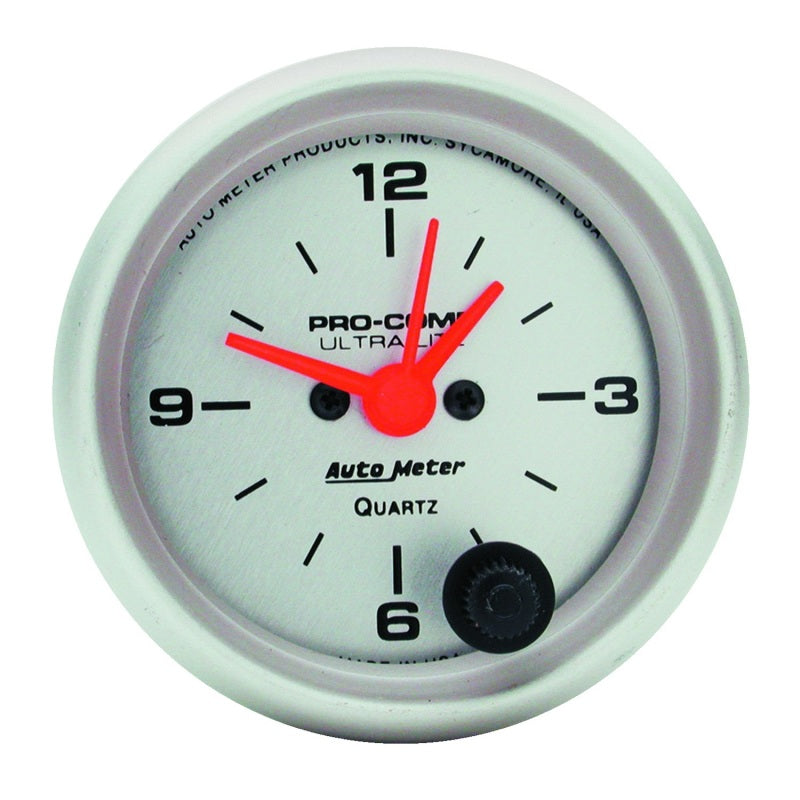 2-1/16" CLOCK, 12 HOUR, ULTRA-LITE
