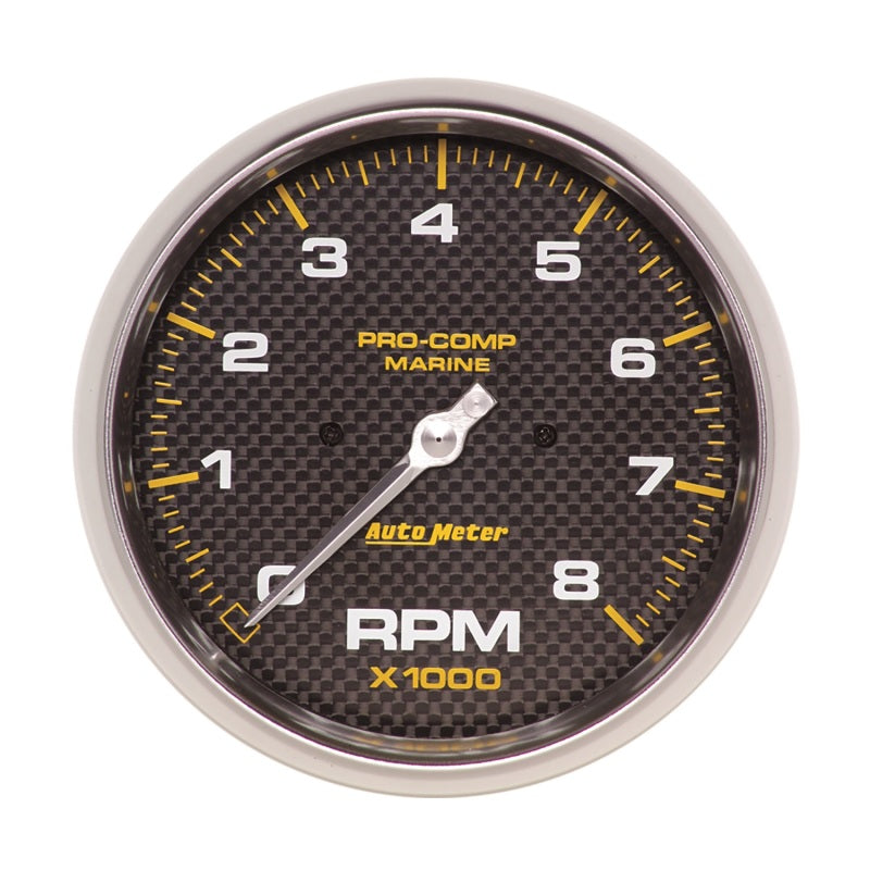 5" IN-DASH TACHOMETER, 0-8,000 RPM, MARINE CARBON FIBER