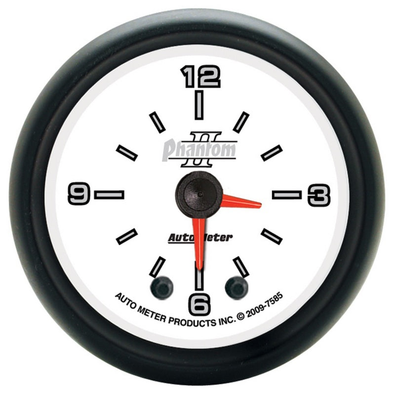 2-1/16" CLOCK, 12 HOUR, PHANTOM II