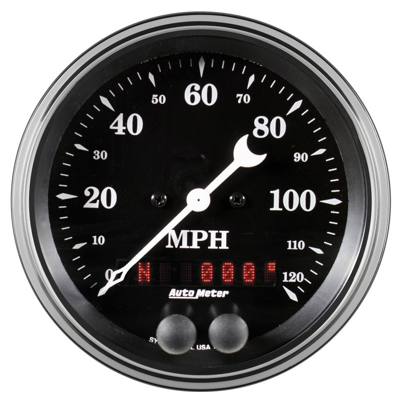 3-3/8" GPS SPEEDOMETER, 0-120 MPH, OLD TYME BLACK