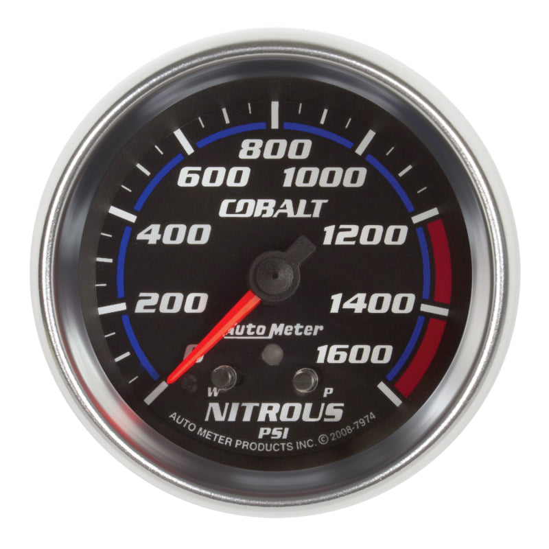 2-5/8" NITROUS PRESSURE, 0-1600 PSI, COBALT