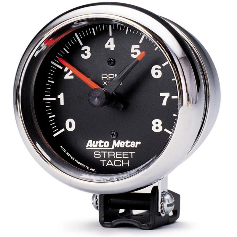 3-3/4" PEDESTAL TACHOMETER, 0-8,000 RPM, TRADITIONAL CHROME