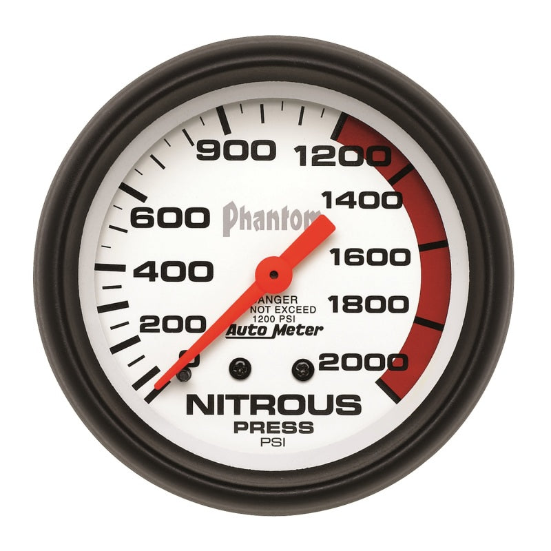 2-5/8" NITROUS PRESSURE, 0-2000 PSI, PHANTOM
