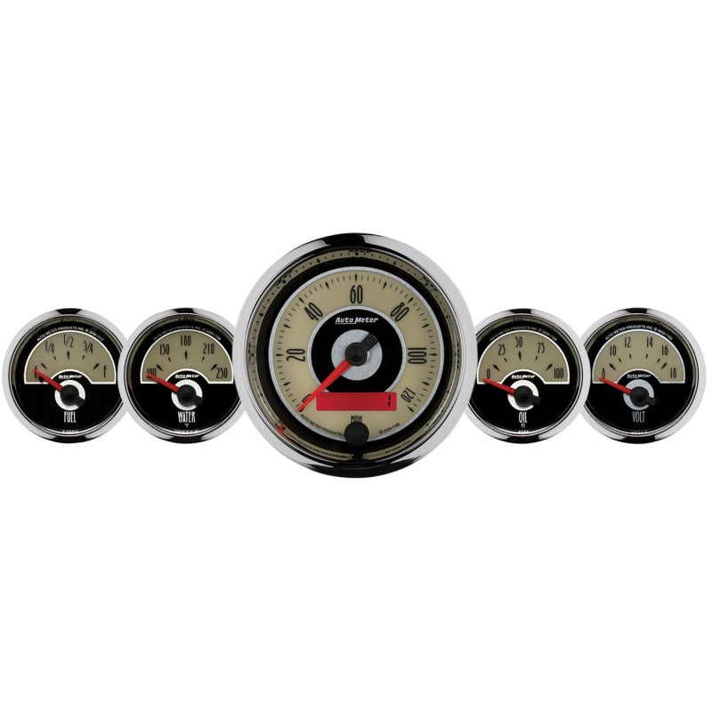 5 PC. GAUGE KIT, 3-3/8" & 2-1/16", ELEC. SPEEDOMETER, CRUISER