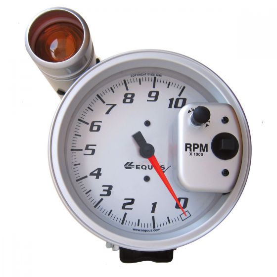 Equus E6081S 6000 Series Silver 5" Pedestal Mount Tachometer, 0-10,000 RPM