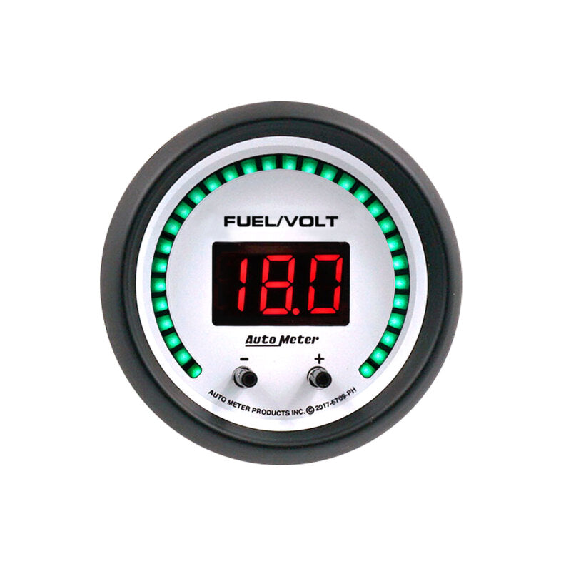 2-1/16" TWO CHANNEL FUEL LEVEL / VOLTMETER, 0-100%/8-18V, PHANTOM ELITE DIGITAL