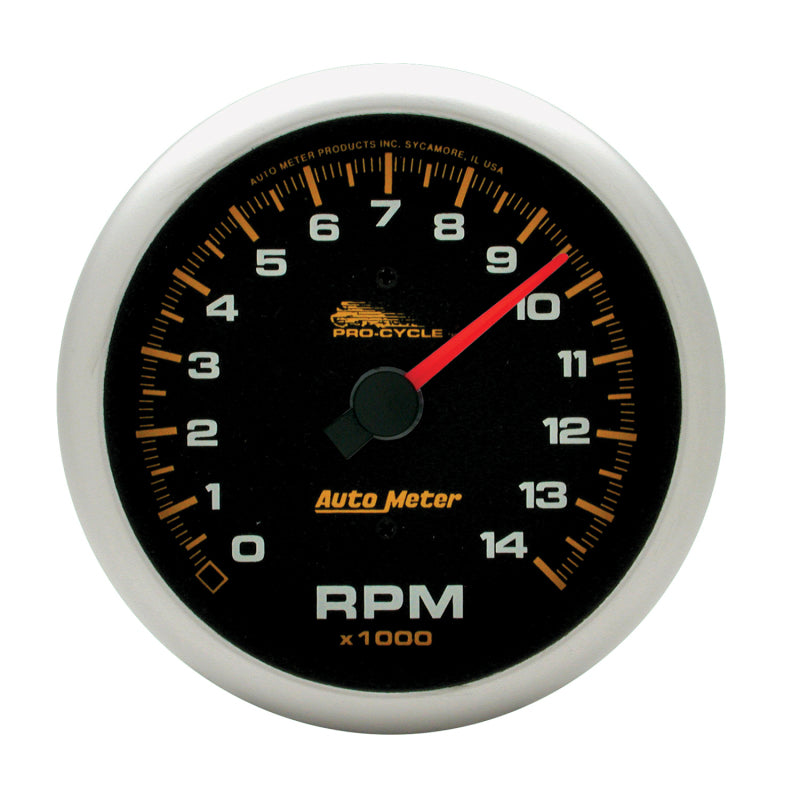 3-3/4" TACHOMETER, 0-14,000 RPM, BLACK, PRO-CYCLE
