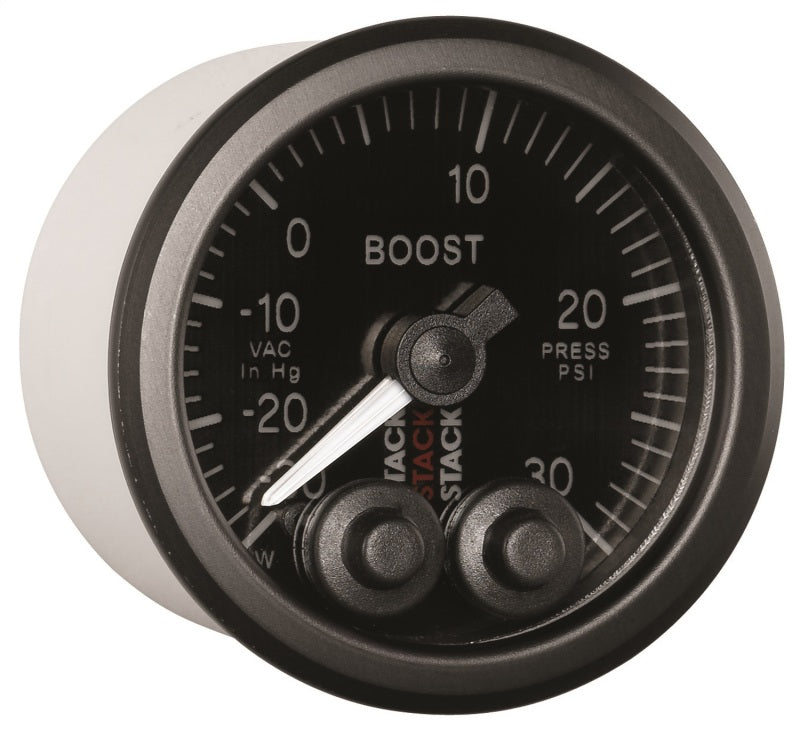 52MM, BOOST PRESS, PRO-CONTROL, BLK, -30INHG TO +30PSI, INCL. T-FITTING