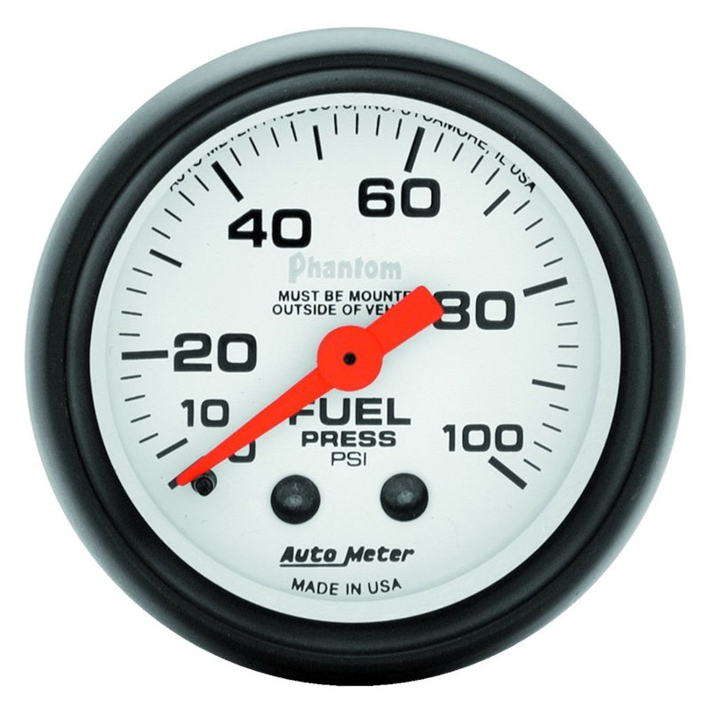 2-1/16" FUEL PRESSURE, 0-100 PSI, PHANTOM