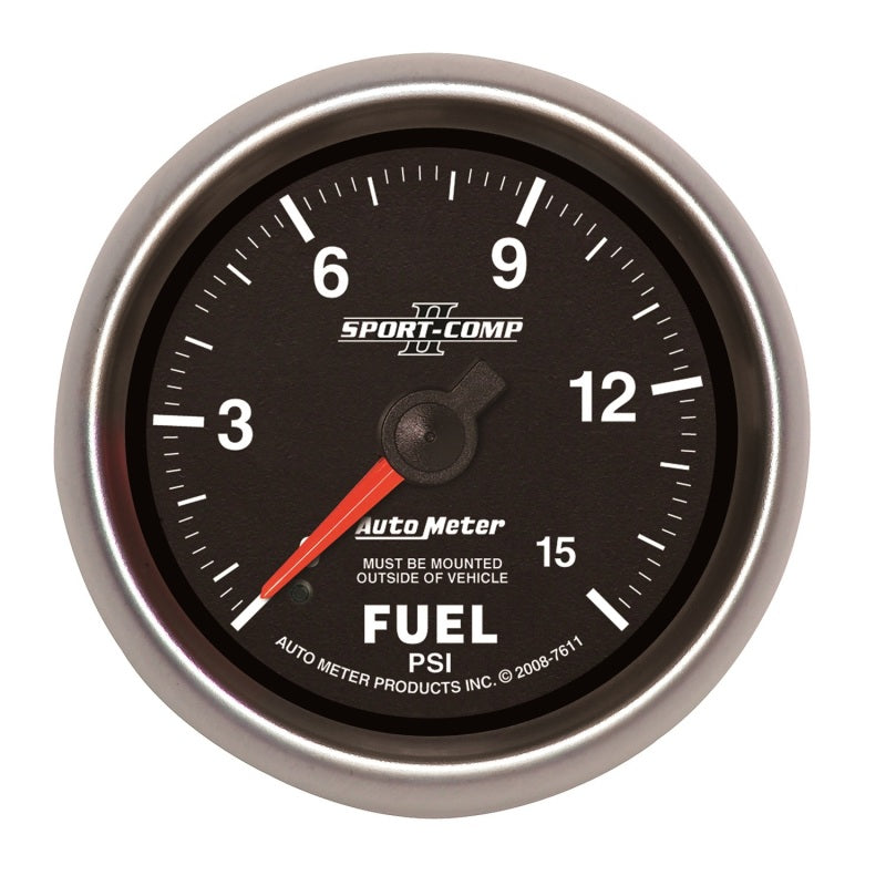 2-5/8" FUEL PRESSURE, 0-15 PSI, SPORT-COMP II